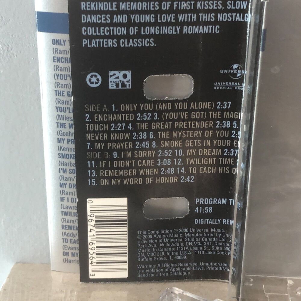 The Platters “Very Best Of” Cassette Tape – Classic Hits Collection - Picture 3 of 8